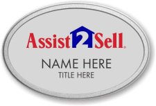 (image for) Assist-2-Sell Oval Silver Prestige Badge with Pebbled Silver Frame