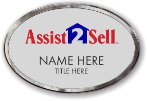 (image for) Assist-2-Sell Oval Silver Prestige Badge with Polished Silver Frame