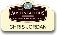 (image for) Austintatious Blinds & Shutters Shaped Gold Badge