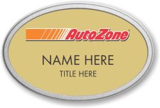 (image for) AutoZone Oval Gold Pebbled Frame Prestige Badge