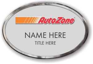 (image for) AutoZone Oval Silver Polished Frame Prestige Badge