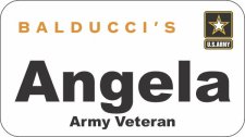 (image for) Balducci's Veteran White Name Badge