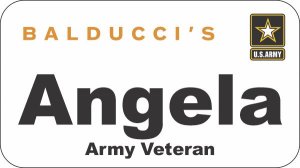 (image for) Balducci\'s Veteran White Name Badge