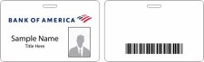 (image for) Bank of America Barcode Photo ID Horizontal Double Sided badge