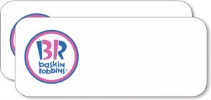 (image for) Baskin Robbins White Logo Only Badge - Pack of 25