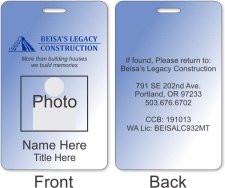 (image for) Beisa's Legacy Construction Photo ID Vertical Double Sided Badge