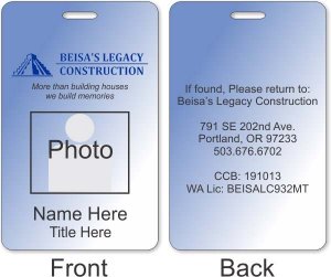 (image for) Beisa\'s Legacy Construction Photo ID Vertical Double Sided Badge