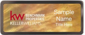 (image for) Keller Williams Benchmark Properties Black Chrome Gold Mother of Pearl Badge