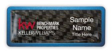 (image for) Keller Williams Benchmark Properties Blue Anodized Frame Carbon Insert Badge