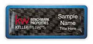 (image for) Keller Williams Benchmark Properties Blue Anodized Frame Carbon Insert Badge