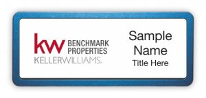 (image for) Keller Williams Benchmark Properties Prestige Blue Anodized White Badge