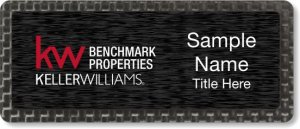 (image for) Keller Williams Benchmark Properties Carbon Frame Black Anodized Insert badge