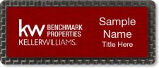 (image for) Keller Williams Benchmark Properties Carbon Frame Red Anodized Insert badge