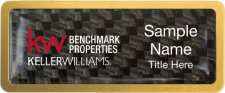 (image for) Keller Williams Benchmark Properties Gold Anodized Frame Carbon Insert Badge