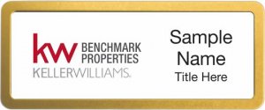 (image for) Keller Williams Benchmark Properties Prestige Gold Anodized White Badge