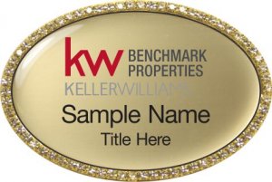 (image for) Keller Williams Benchmark Properties Gold Oval Bling Badge