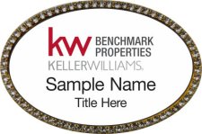 (image for) Keller Williams Benchmark Properties Gold Oval Beyond Bling White Badge