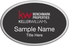 (image for) Keller Williams Benchmark Properties Silver Oval Pebbled Prestige Black Badge