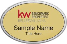 (image for) Keller Williams Benchmark Properties Silver Oval Pebbled Prestige Gold Badge