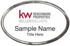 (image for) Keller Williams Benchmark Properties Silver Oval Polished Prestige White Badge