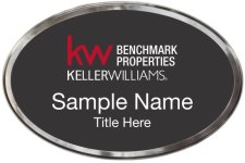 (image for) Keller Williams Benchmark Properties Silver Oval Polished Prestige Black Badge