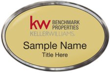 (image for) Keller Williams Benchmark Properties Silver Oval Polished Prestige Gold Badge