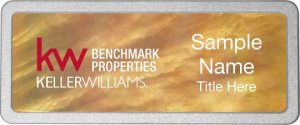 (image for) Keller Williams Benchmark Properties Gold Mother of Pearl Pebbled badge