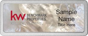 (image for) Keller Williams Benchmark Properties White Mother of Pearl Pebbled badge