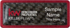 (image for) Keller Williams Benchmark Properties Red Anodized Frame Carbon Insert Badge