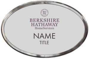 (image for) Berkshire Hathaway Silver Oval Polished Frame Prestige Badge