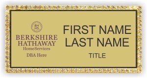 (image for) Berkshire Hathaway Gold Bling Badge with DBA/Company Name