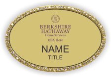 (image for) Berkshire Hathaway Oval Gold Bling Badge with DBA/Company Name