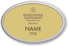 (image for) Berkshire Hathaway Gold Oval Pebbled Frame Prestige Badge with DBA/Company Name