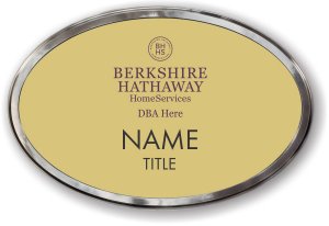 (image for) Berkshire Hathaway Gold Oval Polished Frame Prestige Badge with DBA/Company Name