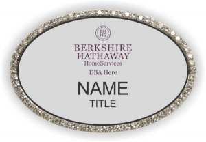 (image for) Berkshire Hathaway Oval Silver Bling Badge with DBA/Company Name