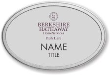 (image for) Berkshire Hathaway Silver Oval Pebbled Frame Prestige Badge with DBA/Company Name