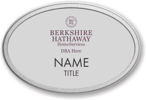 (image for) Berkshire Hathaway Silver Oval Pebbled Frame Prestige Badge with DBA/Company Name