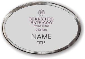 (image for) Berkshire Hathaway Silver Oval Polished Frame Prestige Badge with DBA/Company Name