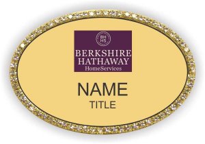 (image for) Berkshire Hathaway Oval Gold Bling Badge - Cabernet Logo