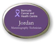 (image for) Bermuda Cancer and Health Centre Executive Purple Oval Silver Framed Badge