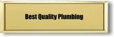 (image for) Best Quality Plumbing Small Gold Executive Badge Logo Only