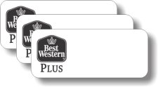 (image for) Best Western Plus Black Logo White Badge Pack of 25