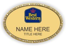 (image for) Best Western Oval Gold Bling Badge