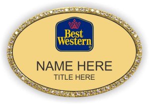 (image for) Best Western Oval Gold Bling Badge