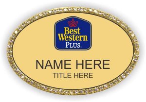 (image for) Best Western Plus Oval Gold Bling Badge (Logo B)