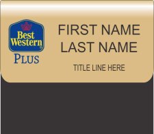 (image for) Best Western Plus One Piece Gold Name Badge