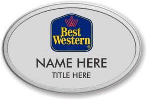 (image for) Best Western Oval Silver Prestige Badge with Pebbled Silver Frame