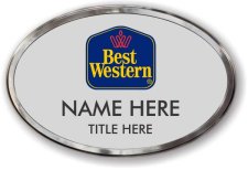 (image for) Best Western Oval Silver Prestige Badge, Polished Silver Frame