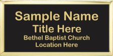 (image for) Bethel Baptist Church Executive Gold badge With Black Insert