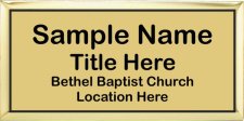 (image for) Bethel Baptist Church Executive Gold badge With Gold Insert
